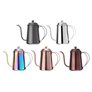 650ml Stainless Steel Pour Over Drip Coffee Tea Pot Kettle Colorful Home Kitchen Tea Making Tools