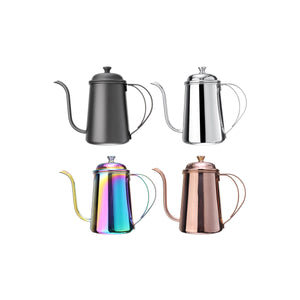 650ml Stainless Steel Pour Over Drip Coffee Tea Pot Kettle Colorful Home Kitchen Tea Making Tools