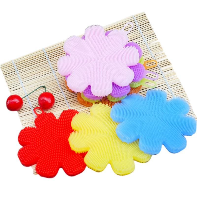 KCASA KC-SC47 Flower Shape Silicone Dish Bowl Vegetable Fruit Cleaning Brush Heat Resistant Coaster 