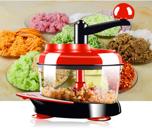 KCASA KC-FPM20 Multifunction Vegetable Chopper Food Processor Kitchen Manual Fruit Chopper Cutter Mixer Salad Maker Eggs Stirrer Shredders