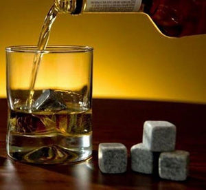 9Pcs Whiskey Stones Rocks Ice Cubes Velvet Bag Whisky Rocks Beer Ice Stone 