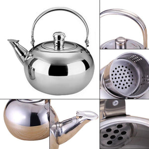 1/1.5/2/2.5L Stainless Steel Tea Pot Coffee Pot with Tea Strainer Infuser Filter 