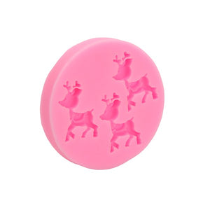 Christmas Deer Decorating Fondant Mold Silicone Cake Mould Animal Shape Baking Tools