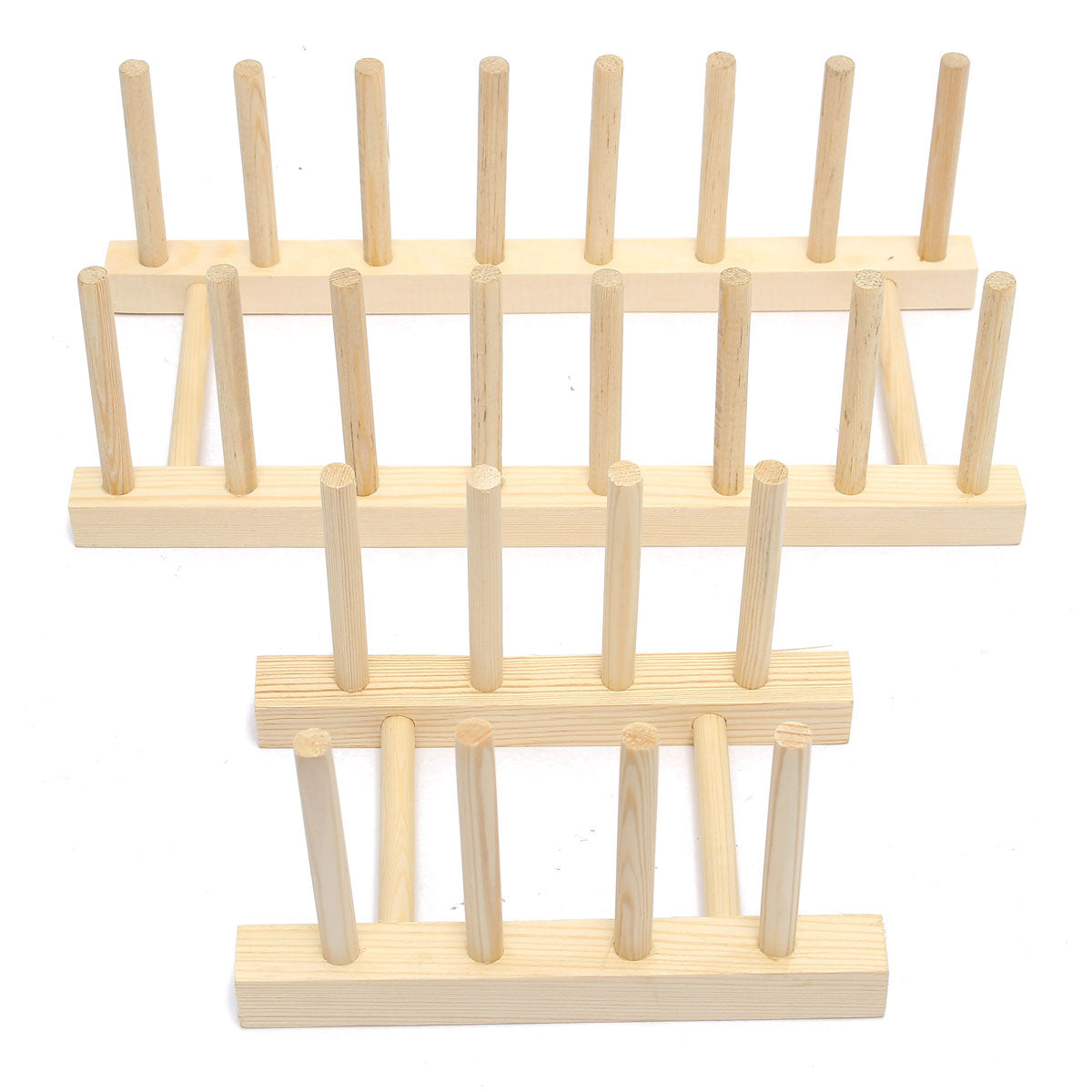 Wooden Dish Plate Storage Holders Folding Racks Drying Shelf