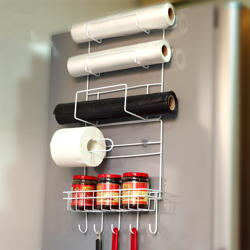 Refrigerator Side Storage Rack Space Saver Kitchen Storage Wrap Rack Organizer Fridge Accessories