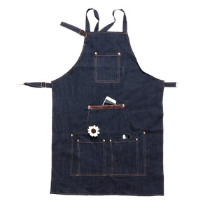 Men Ladies Denim Apron Bib Pocket Jeans Cafe Kitchen Cook Adjustable Uniform Kitchen Aprons