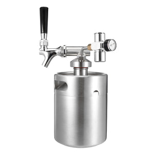 KCASA KC-BK8 4L/2L Stainless Steel 304 Beer Mini Keg Homebrew Keg Mini CO2 Regulator Air pressure Faucet Can Red Wine Brewing Bottle Wine Making Tools