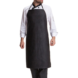 Waterproof Anti-Oil Restaurant Cooking Chef Leather Apron With Cuff Oversleeve Kitchen Aprons