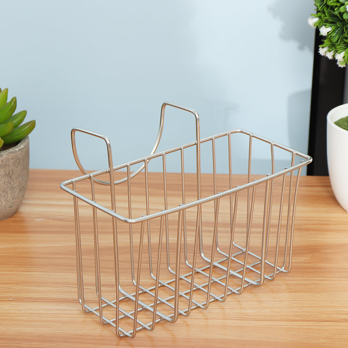 Kitchen Stainless Steel Sponge Holder Sink Caddy Brush Soap Drain Shelf Kitchen Storage Tool Storage Baskets