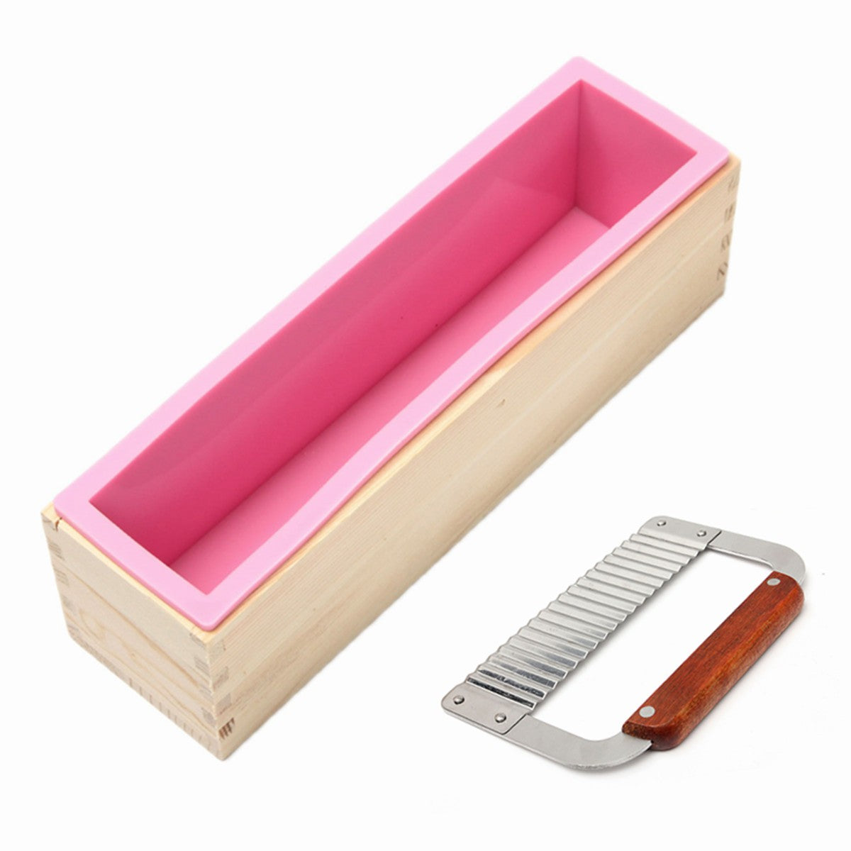 Wooden Loaf Soap Mould Silicone With Lid Making Baking Tool Cake Biscuit Cutter Baking Mold