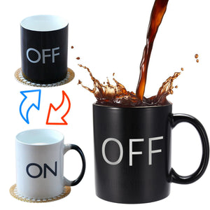 OFF-ON Changing Mug Magical Chameleon Coffee Color Changing Cup Temperature Sensing Novelty Gift 325ml