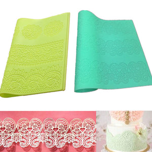 Large Silicone Lace Flower Mat Embosser Fondant Cake Mold Flower Pattern Baking Tools