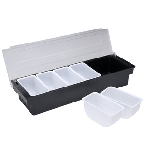 6 Compartment Divided Fruit Food Storage Case Box Kitchen Storage Container Garnish Crisper