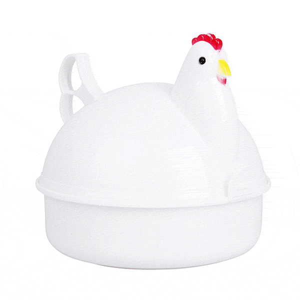 Microwave 4 Eggs Boiler Cooker Poacher Boiled Chicken Shaped Kitchen Cooking Tool