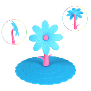 Colorful Flower Silicone Dustproof Cup Lid Leakproof Cup Cover