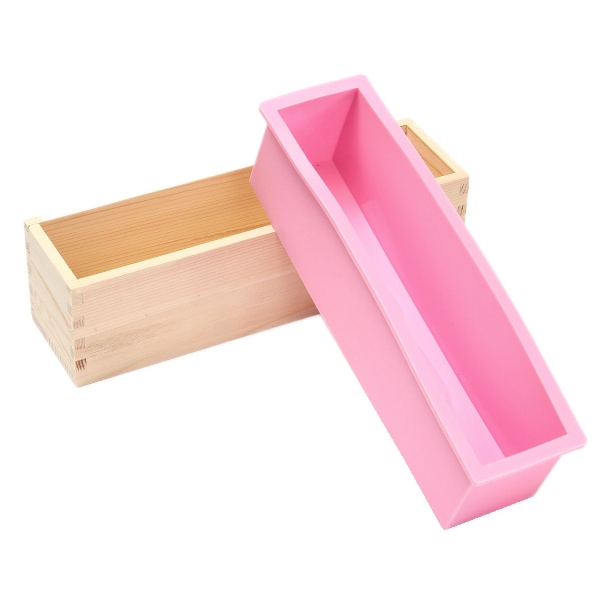 Wooden Loaf Soap Mould Silicone With Lid Making Baking Tool Cake Biscuit Cutter Baking Mold