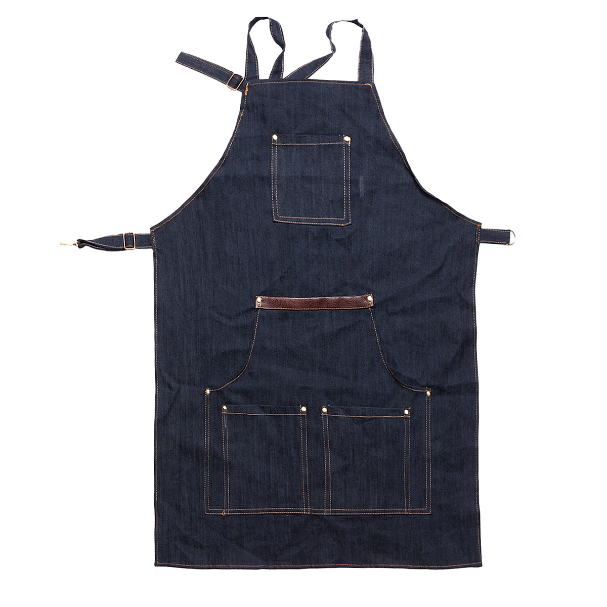 Men Ladies Denim Apron Bib Pocket Jeans Cafe Kitchen Cook Adjustable Uniform Kitchen Aprons