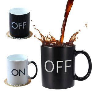 OFF-ON Changing Mug Magical Chameleon Coffee Color Changing Cup Temperature Sensing Novelty Gift 325ml