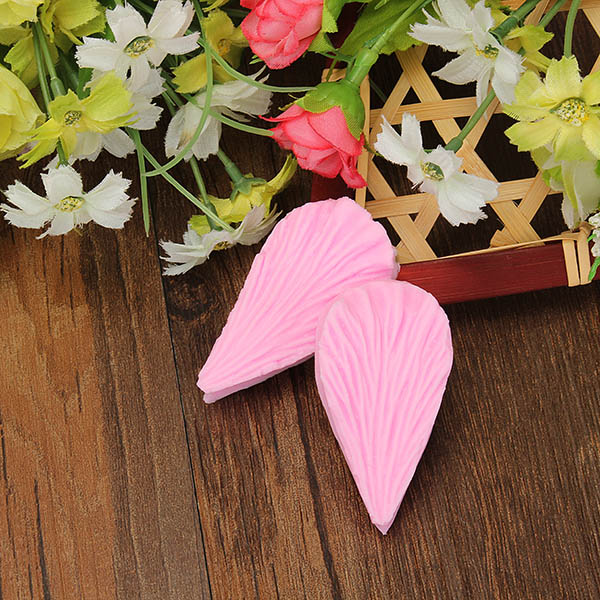 2Pcs Leaf Shaped Silicone Press Mold Cake Decoration Fondant Cake 3D Mould