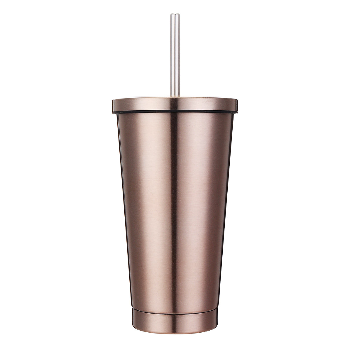 500ml Stainless Steel Mug Portable Home And Office Tumbler Coffee Ice Cup With Drinking Straw