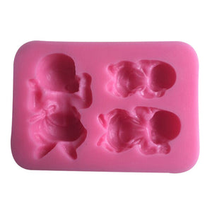 3 Sleeping Baby Silicone Mold Fondant Soap Mould Cake Decorating