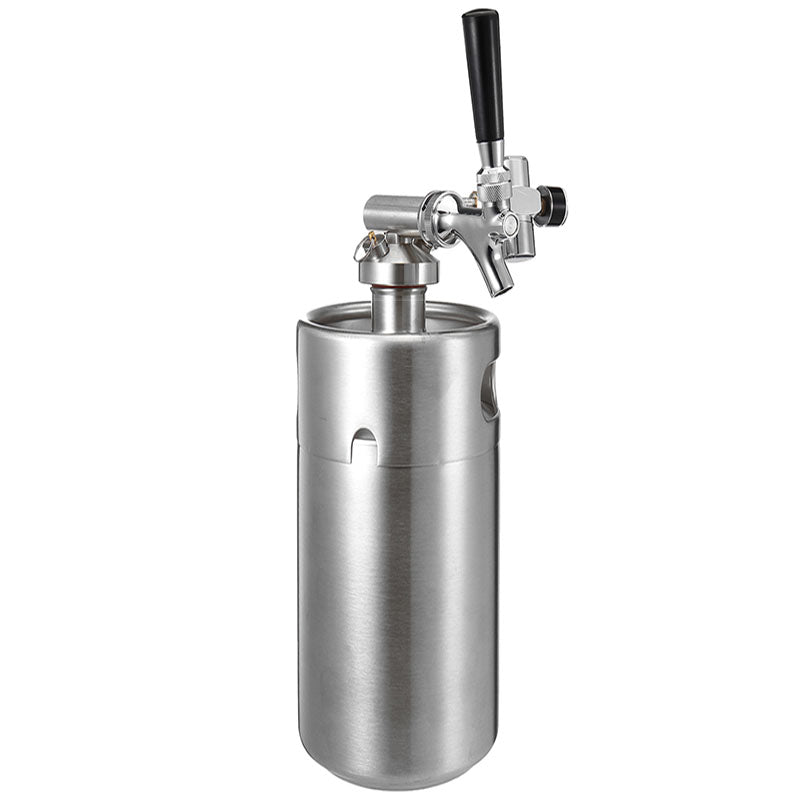 KCASA KC-BK8 4L/2L Stainless Steel 304 Beer Mini Keg Homebrew Keg Mini CO2 Regulator Air pressure Faucet Can Red Wine Brewing Bottle Wine Making Tools