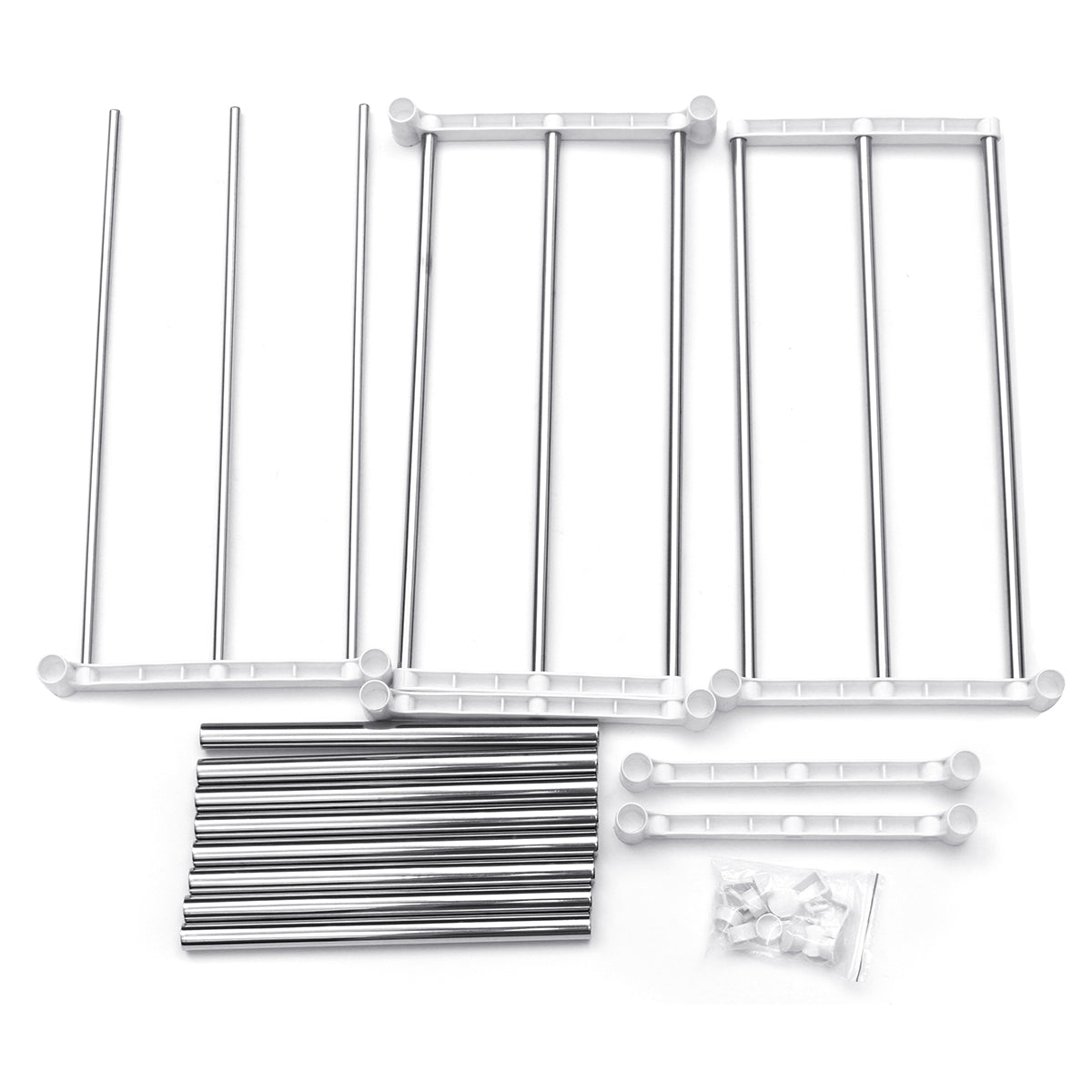 495-850mm Storage Shelf Double-layer Multi-function Telescopic Framework Kitchen Storage Rack