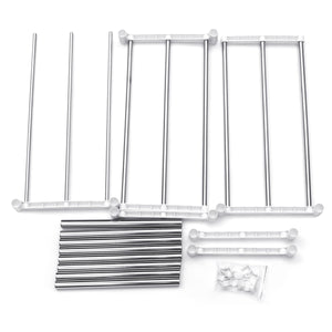 495-850mm Storage Shelf Double-layer Multi-function Telescopic Framework Kitchen Storage Rack