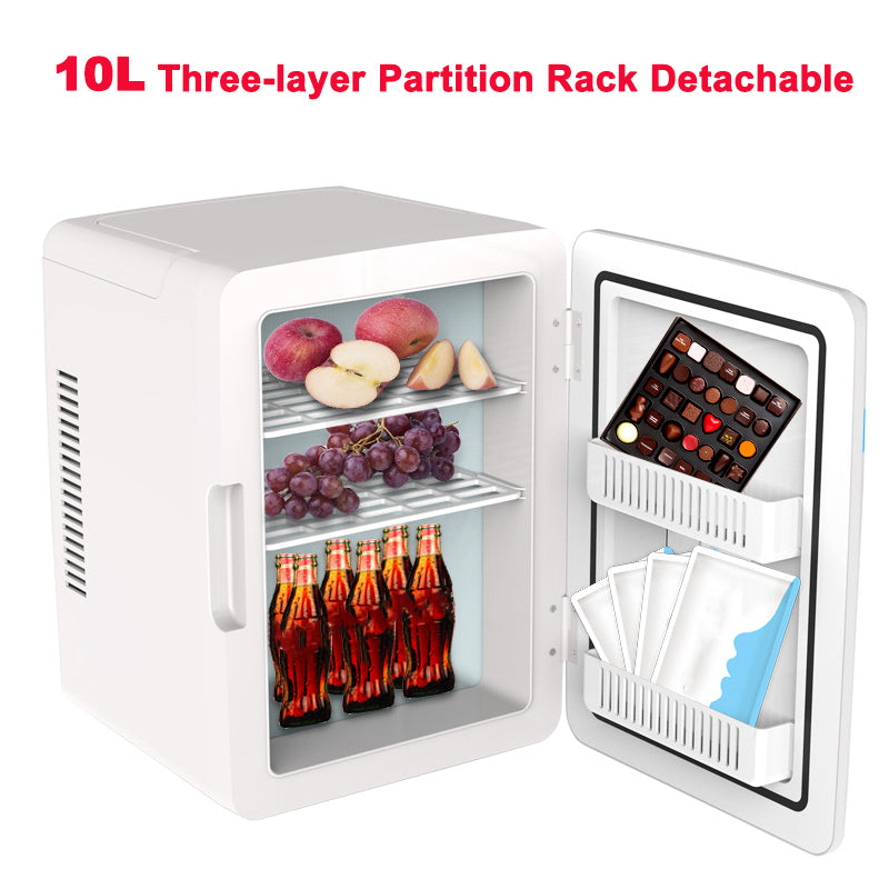 10L Mini Portable Home Car Refrigerator Cooler&Warmer Dormitory Cosmetics Fridge