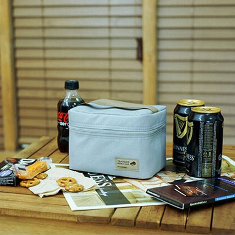 Waterproof Portable Picnic Insulated Zipper Storage Box Tote Lunch Bag Travel Supplies Oxford Cloth 