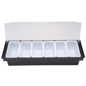 6 Compartment Divided Fruit Food Storage Case Box Kitchen Storage Container Garnish Crisper