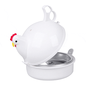 Microwave 4 Eggs Boiler Cooker Poacher Boiled Chicken Shaped Kitchen Cooking Tool