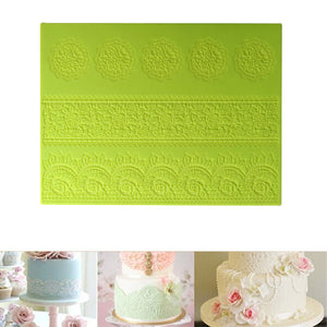 Large Silicone Lace Flower Mat Embosser Fondant Cake Mold Flower Pattern Baking Tools