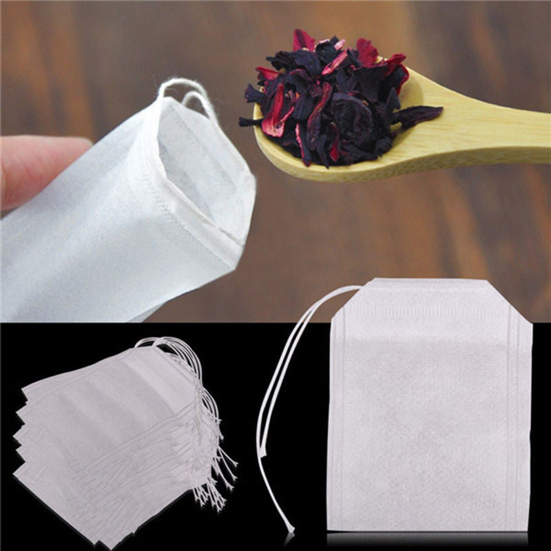 50 Pcs/Lot Teabags 5.5 x 6.5CM Empty Scented Tea Bags With String Heal Seal Filter Paper  