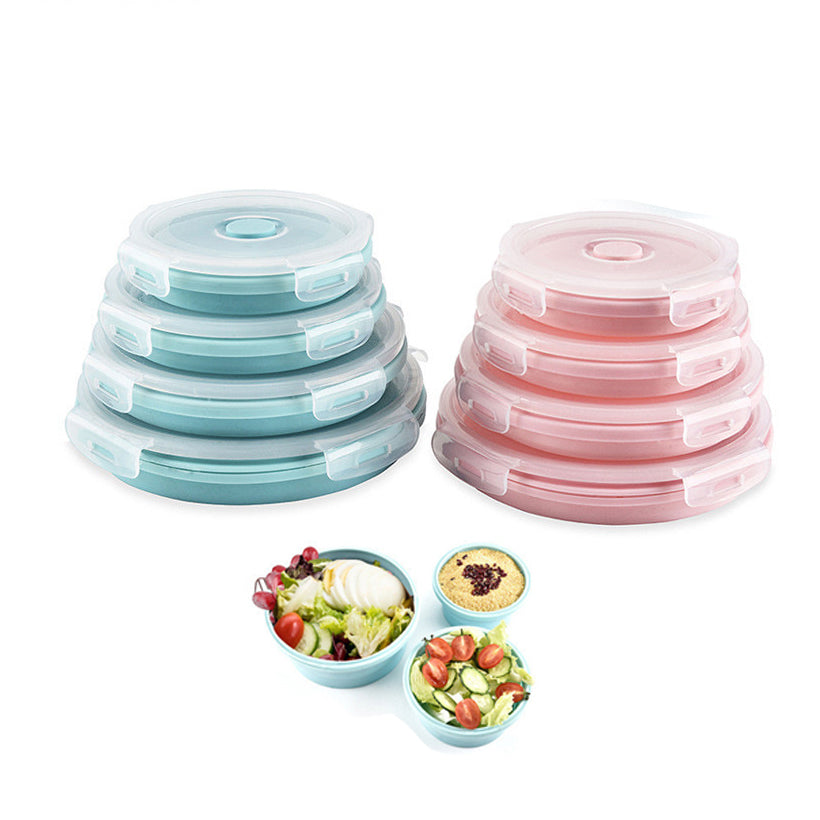 Honana Collapsible Stackable Food Storage Containers With Lids- Foldable Bowl Lunch Box Food 