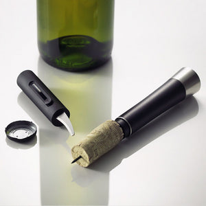 KCASA KC-PO020 Red Wine Bottle Air Pressure Opener Cork Popper Pump Corkscrew Cork Foil Cutter