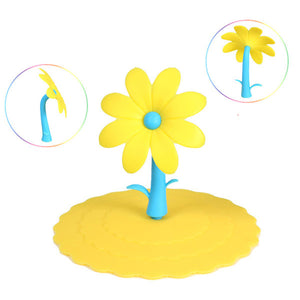 Colorful Flower Silicone Dustproof Cup Lid Leakproof Cup Cover