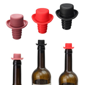 Food-grade Silicone Small Hat Fresh Beer bottle Stopper Wine Stopper Bottle Cork Cruet Dids Bottle Caps Closures