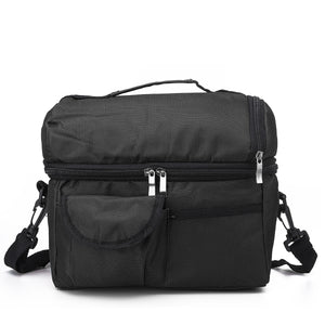 8L Insulated Lunch Box Tote Men Women Travel Hot Cold Food Cooler Thermal Bag  (Black)