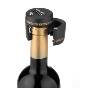 KCASA KC-SP160 Creative Wine Whiskey Bottle Top Red Wine Stopper with Password  BLACK 