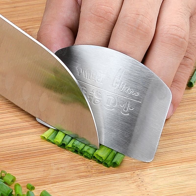 Honana 1Pc  Kitchen Tools Stainless Steel Finger Hand Protector Finger Hand Guard  For Cutting Slice Chop Safe Slice Cooking Finger Protection Tools