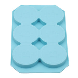 6 Grids Bitcoin Design Silicone Ice Cube Tray DIY Ice Mold Chocolate Cookies Biscuit Baking Mold Ice Cube Maker for Kitchen Whiskey Cocktail