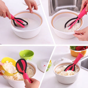 Honana KT-029 Multifunction Food Spoon Practical Vertical Non-stick Spoon Egg Whisk Wash Rice Sieve Creative Spoon Kitchen Tool