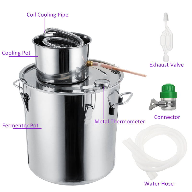 3GAL/5GAL/8GAL Water Distiller W-ine Alcohol Distiller Stainless Boiler W-ine Making Equipment Kit