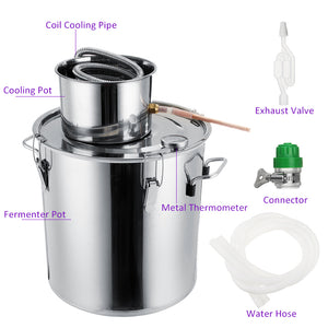 3GAL/5GAL/8GAL Water Distiller W-ine Alcohol Distiller Stainless Boiler W-ine Making Equipment Kit