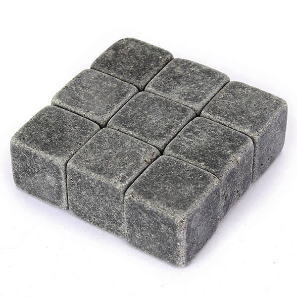 9Pcs Whiskey Stones Rocks Ice Cubes Velvet Bag Whisky Rocks Beer Ice Stone 