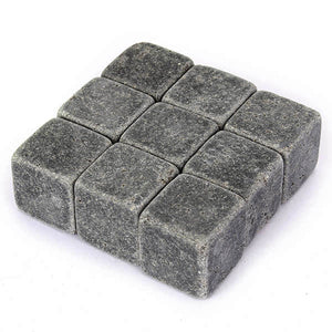 9Pcs Whiskey Stones Rocks Ice Cubes Velvet Bag Whisky Rocks Beer Ice Stone 