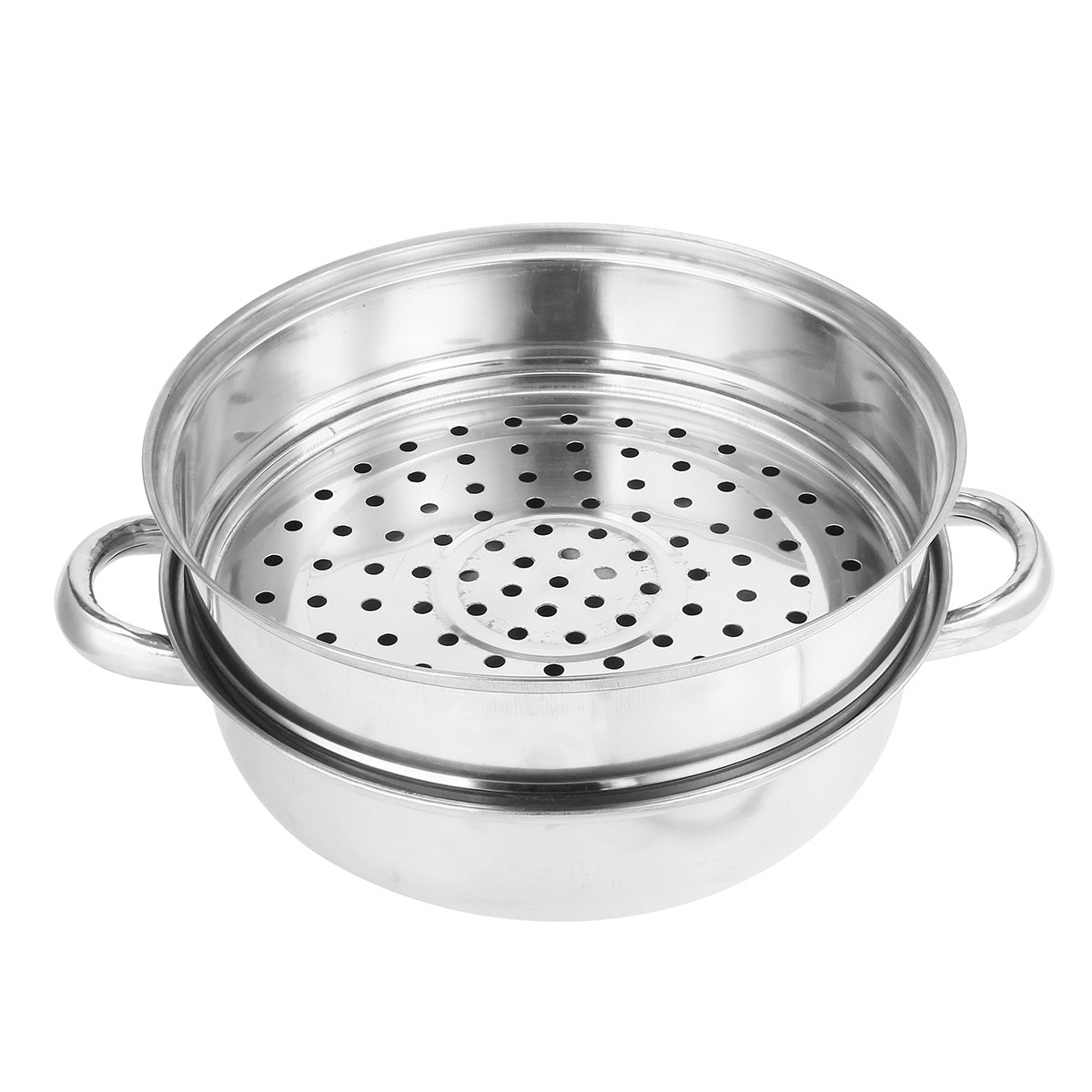 2 Tier 27.5cm Stainless Steel Food Steamer Pot Pan Vegetable Cooker Glass Lid