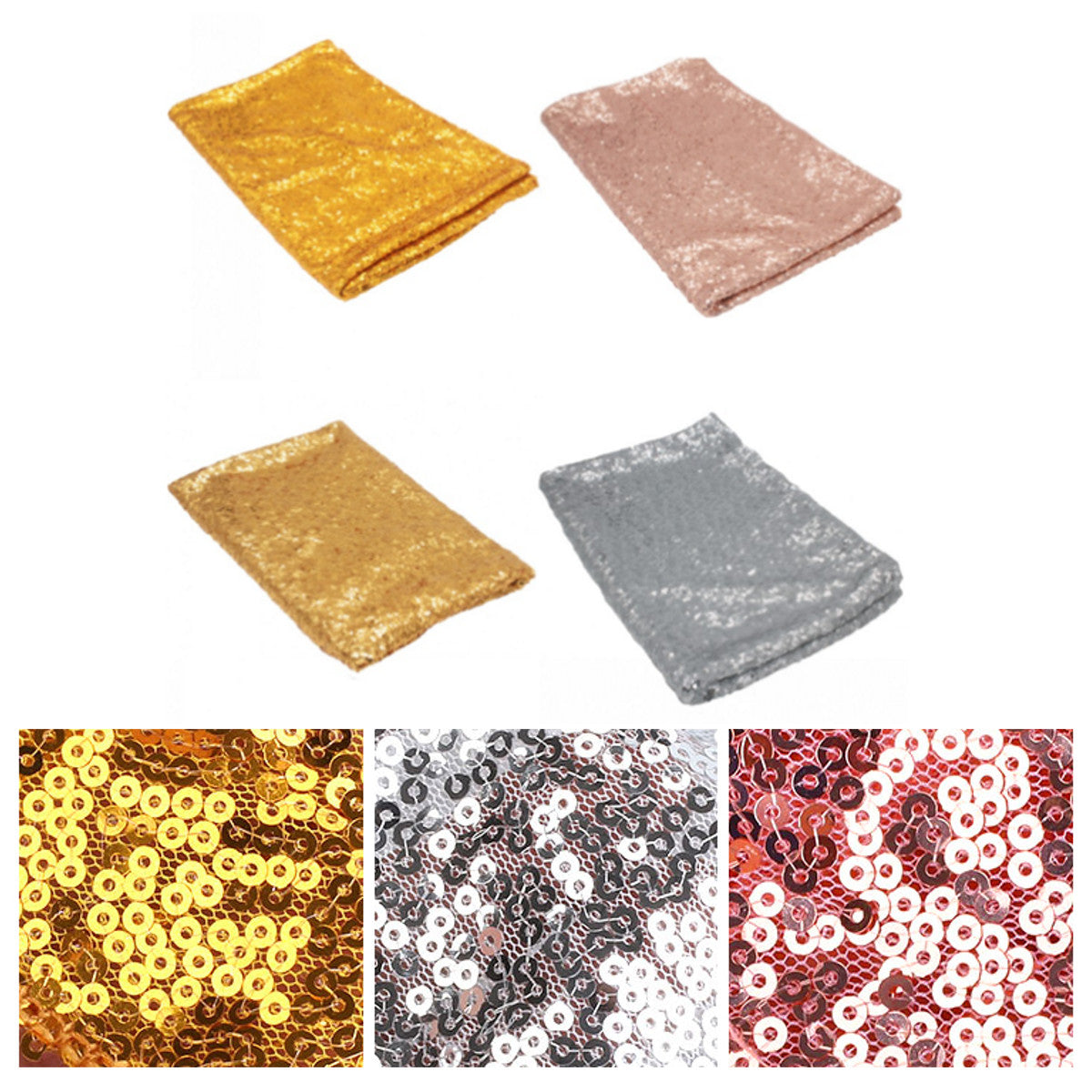 51''x20'' Gold Rose Sparkly Sequin Tablecloth Cover Banquet Wedding Party Decor