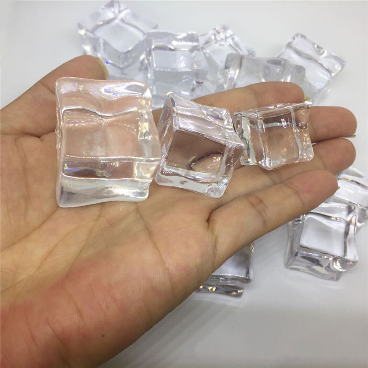 20/25/30mm Clear Acrylic Ice Cubes Bar Club Display Photography Props Home Decorations Ice Mold